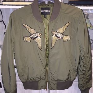Forest green sparkle bird jacket